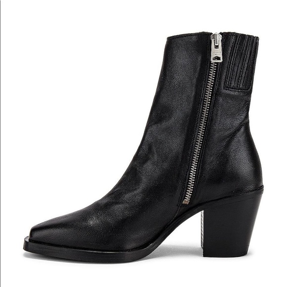 ISO AllSaints | Cohen black leather heeled ankle boot - Picture 4 of 4